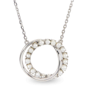 Freshwater Pearl Double Circle Necklace