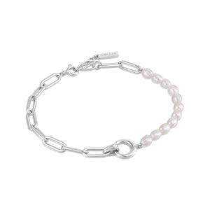 Pearl Chunky Link Chain Bracelet