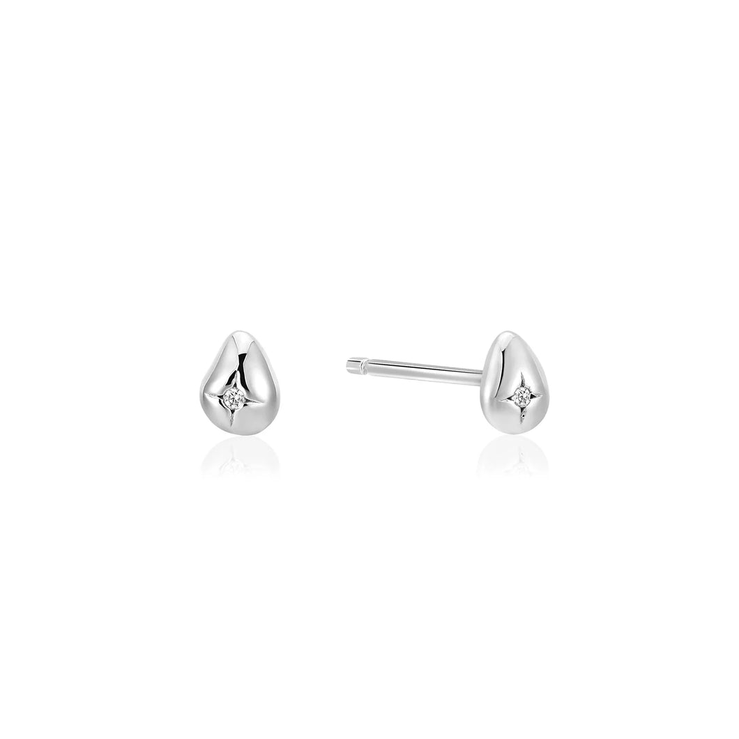 Pearl Power Pebble Sparkle Stud Earrings