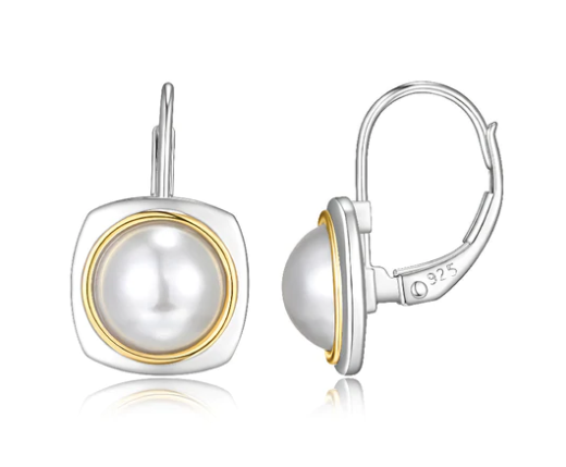 ELLE Two-Tone Pearl Earrings