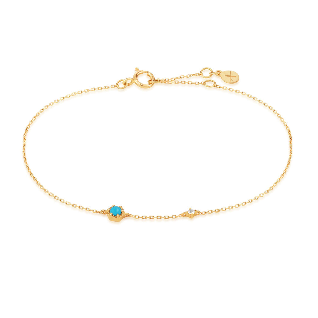 AMINA | Turquoise & White Sapphire Bracelet