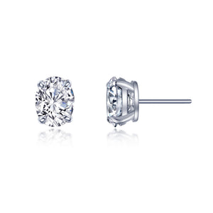 Oval 4ctw Solitaire Stud Earrings