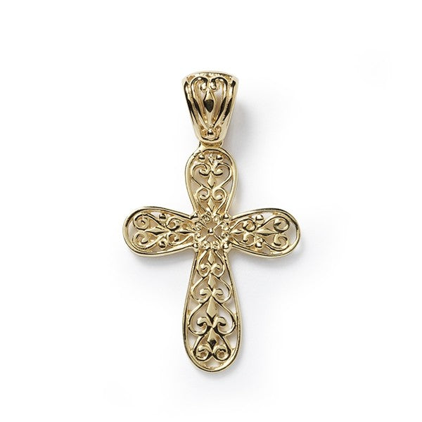 Southern Gates® Tiny Filigree Cross Gold Plated Pendant