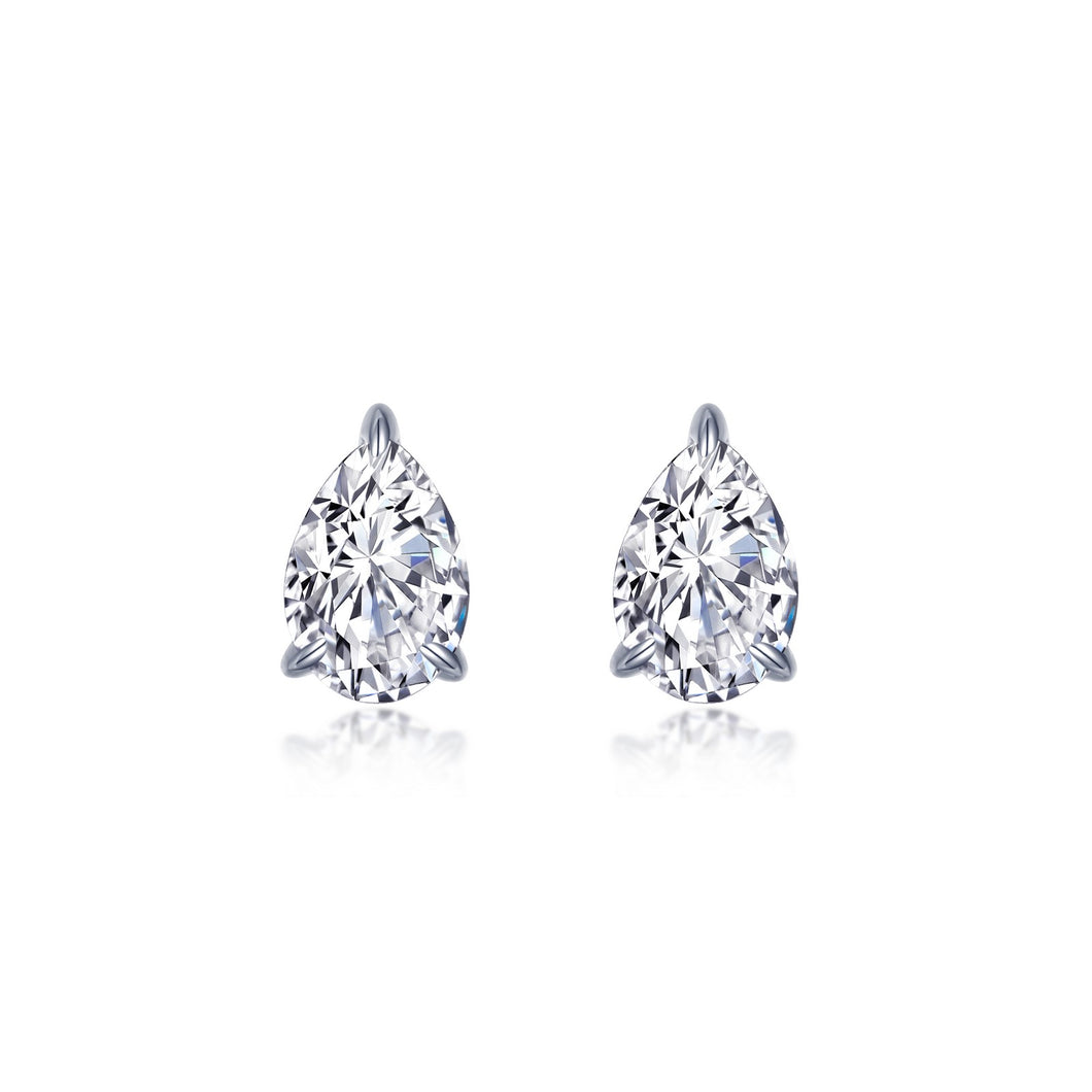 Pear-Shaped 4ctw Solitaire Stud Earrings