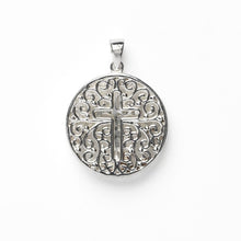 Load image into Gallery viewer, Southern Gates Double Sided Round Tree and Cross Pendant
