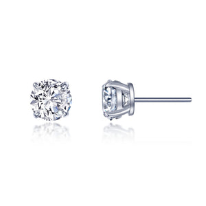 Round 4ctw Solitaire Stud Earring